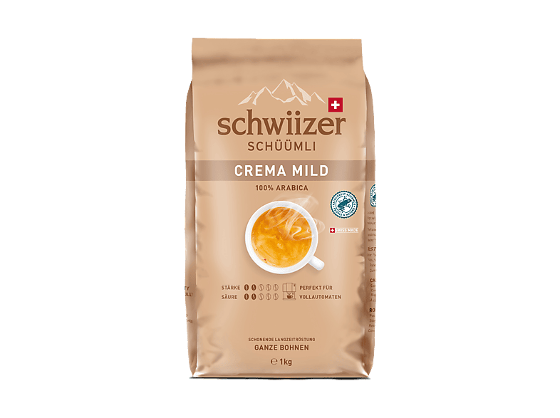 Schwiizer Schüümli Crema Mild Kaffeebohnen, 1000 g