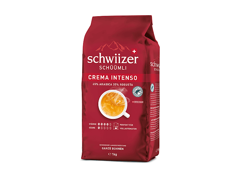 Schwiizer Schüümli Crema Intenso Kaffeebohnen, 1 kg, Kompatibles System: Kaffeevollautomaten — Foto 2 von 2