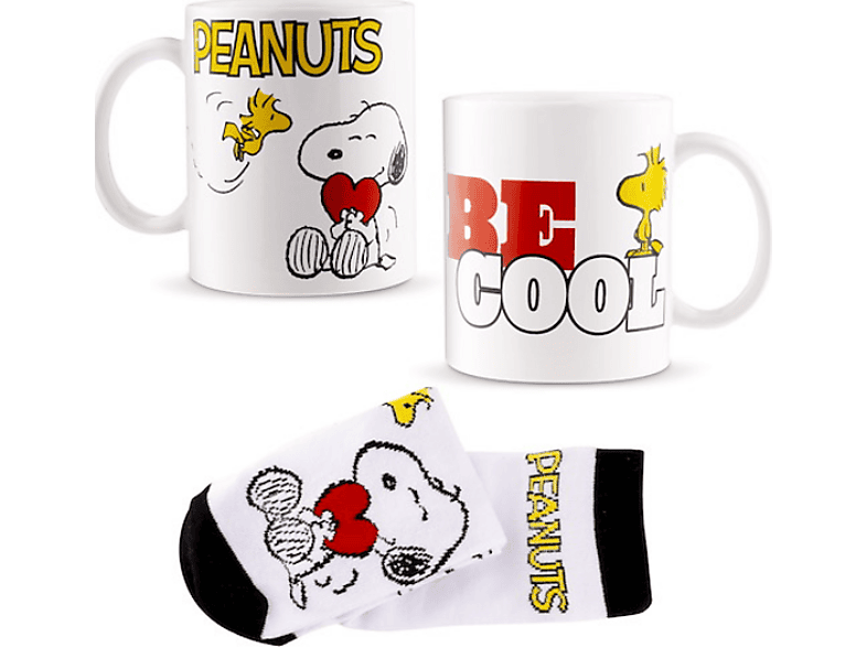 Peanuts Geschenkeset 1 Tasse 350 ml mit Socke; Geschenkset