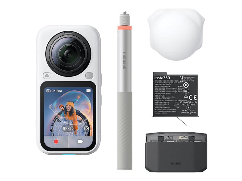 INSTA360 X6 Essentials Bundle 360°-Actionkamera , WLAN, Touchscreen