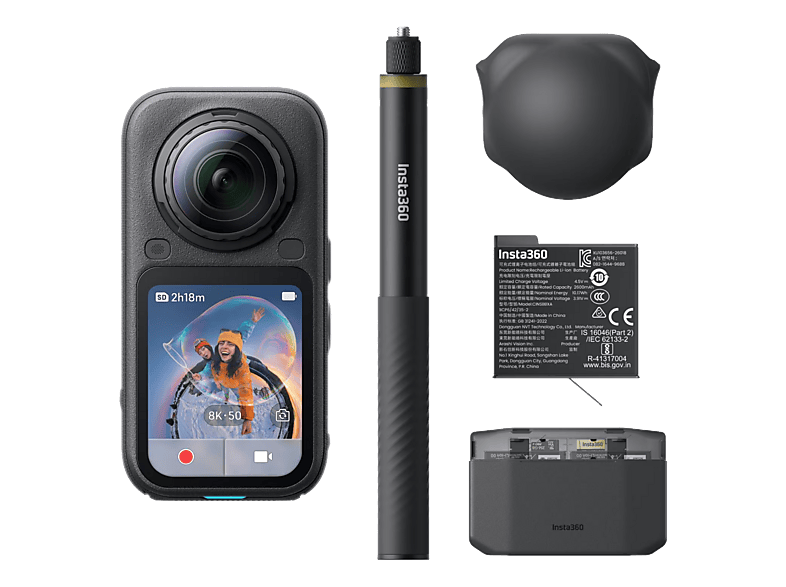 INSTA360 X6 Essentials Bundle 360°-Actionkamera , WLAN, Touchscreen