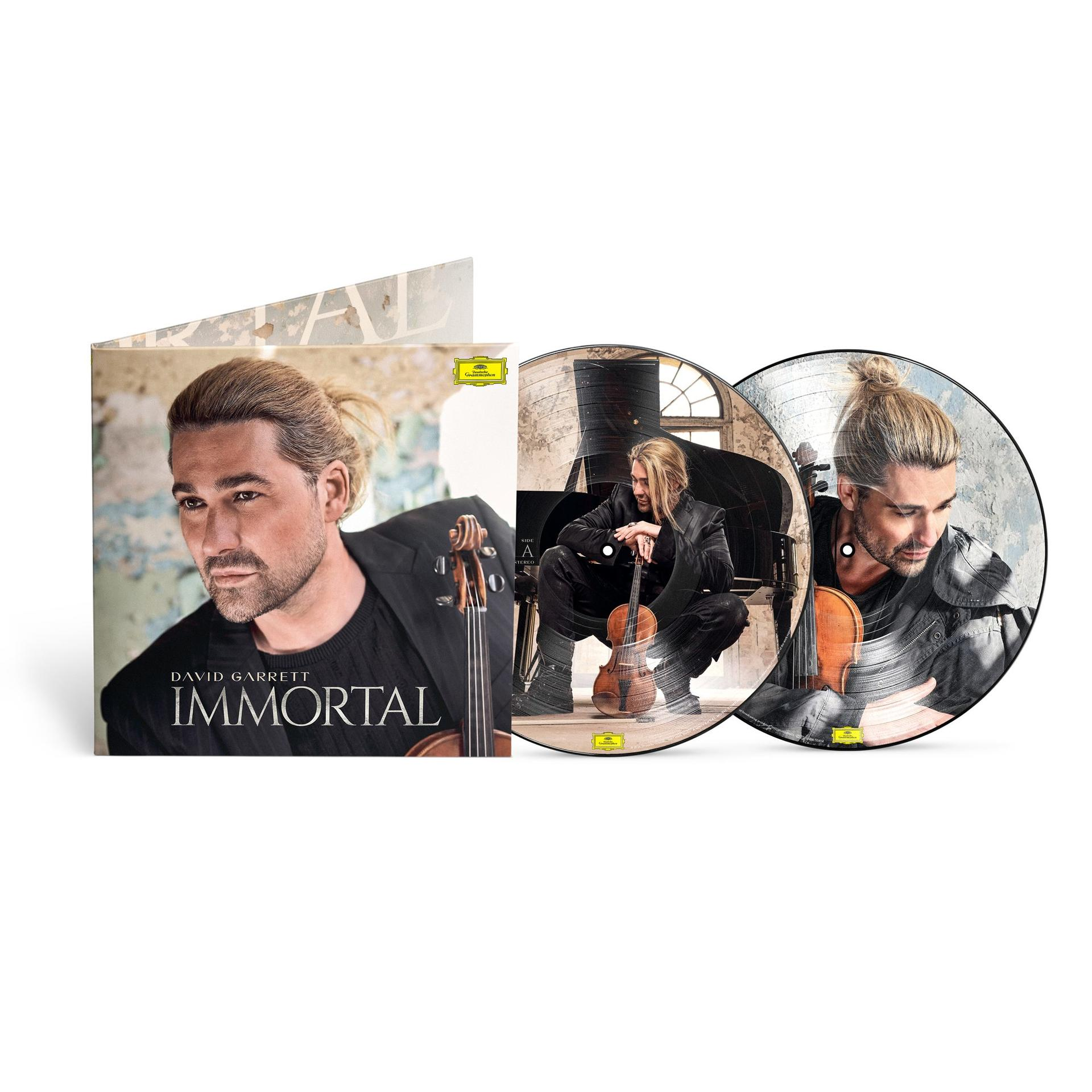 David Garretts Immortal Vinyl-Albumset mit Cover und zwei Picture-Discs mit dem Geiger.