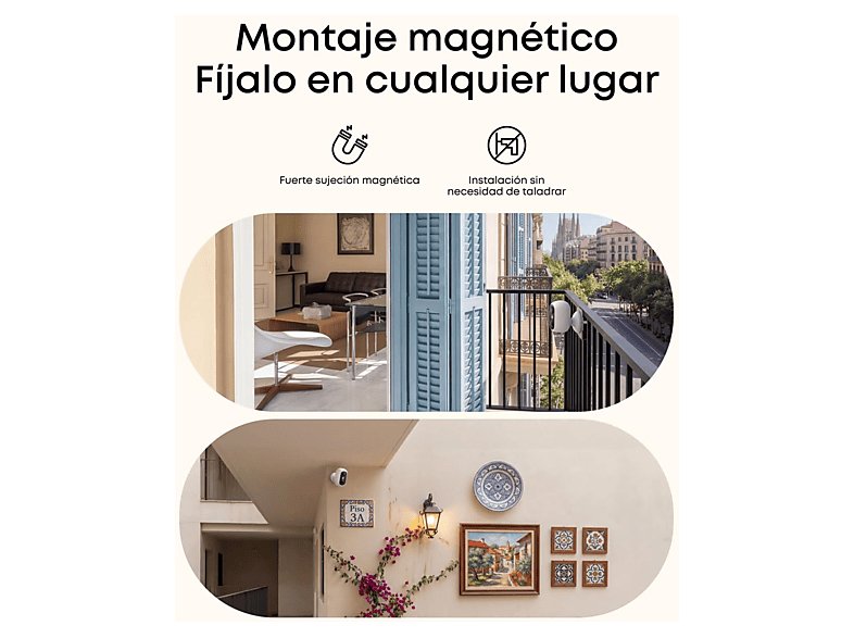 Cámara de vigilancia IP - Eufy Cam C35 2+1 kit, Función visión nocturna, IP67, Ilumina hasta 10 metros, Negro