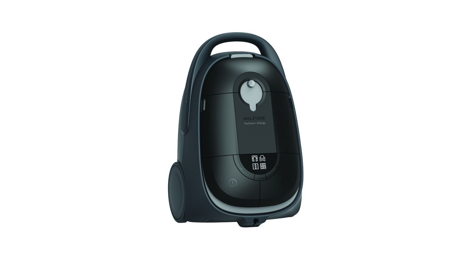 Aspirador con bolsa - Nilfisk Perform Allergy Plus, 750 W, 3.7 l, Filtración HEPA 14, Con luz LED, Negro