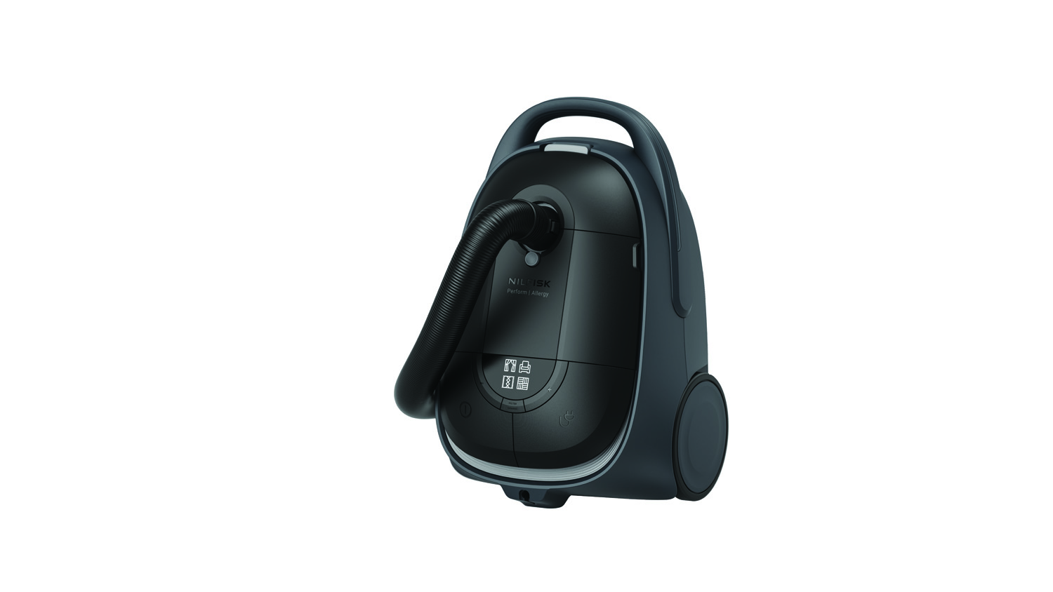 Aspirador con bolsa - Nilfisk Perform Allergy Plus, 750 W, 3.7 l, Filtración HEPA 14, Con luz LED, Negro
