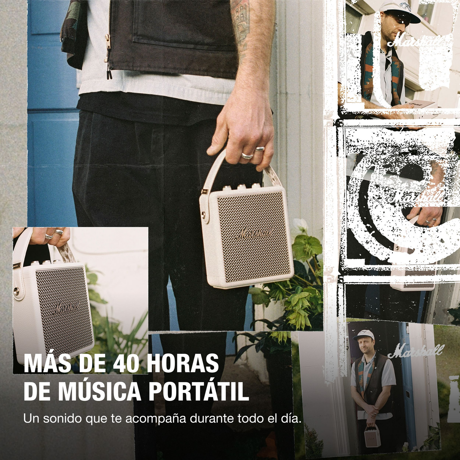 Más de 40 horas de música portátil. Un sonido que te acompaña durante todo el día.