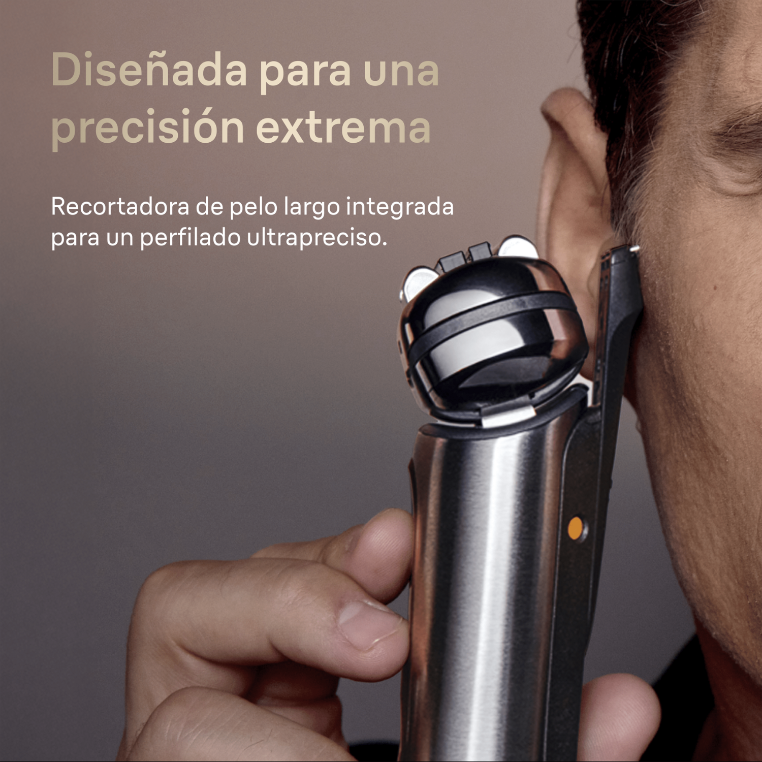 Diseñada para una precisión extrema. Recortadora de pelo largo integrada para un perfilado ultrapreciso.