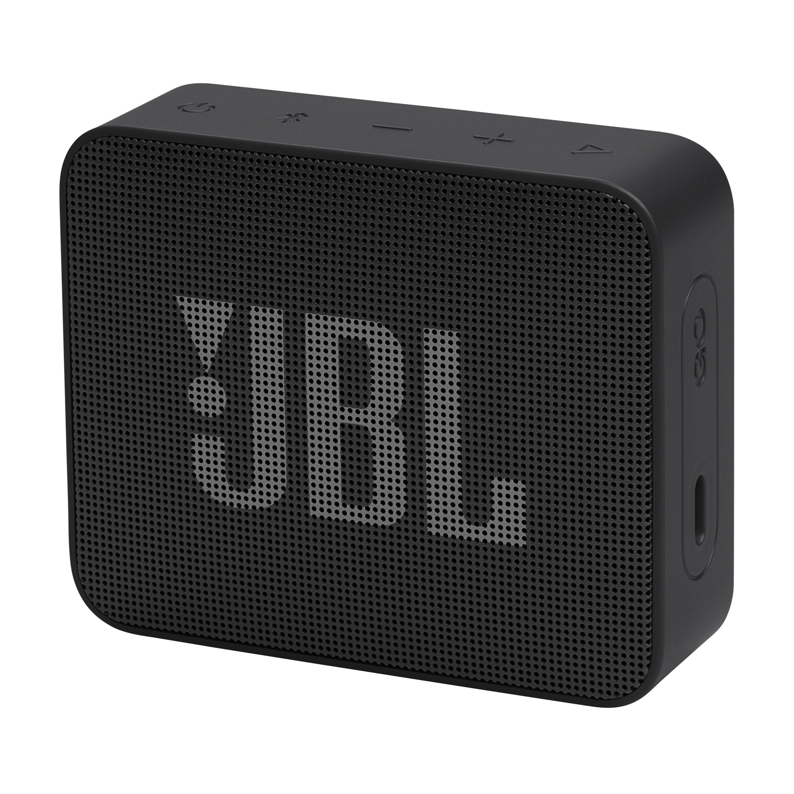 Siyah arka plan üzerinde siyah taşınabilir JBL Bluetooth hoparlör.