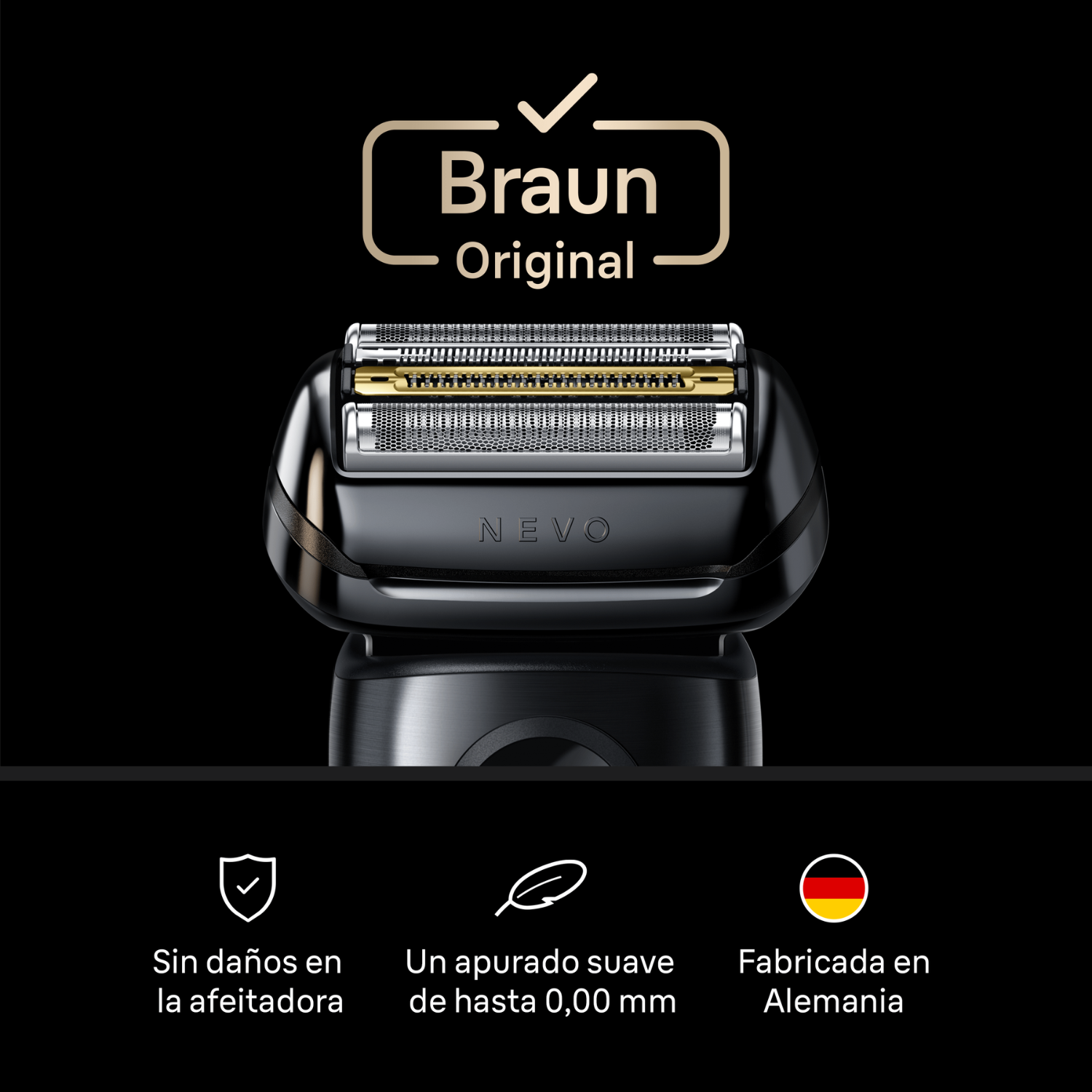 Braun original. Sin daños en la afeitadora. Un apurado suave de hasta 0.0 mm. Fabricada en Alemania.