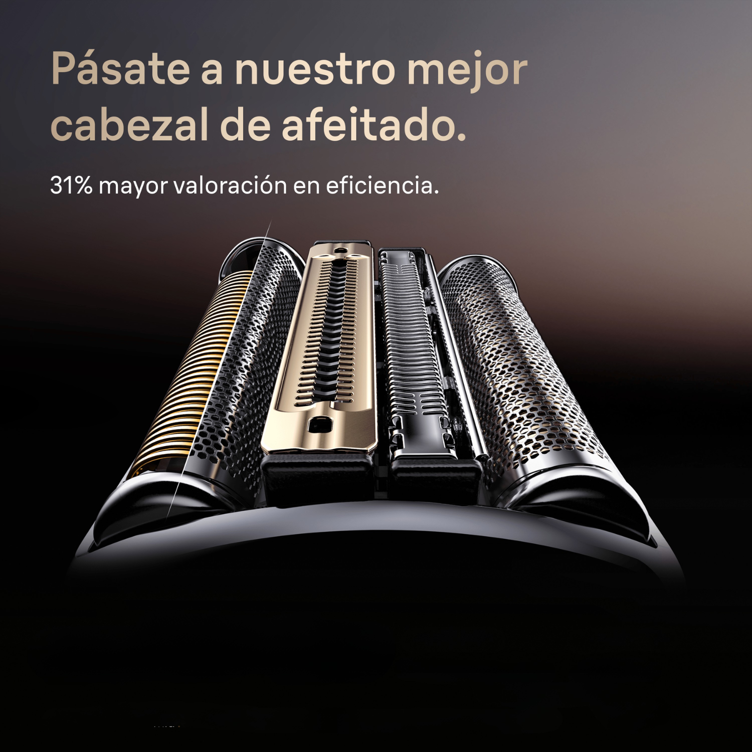 Pásate a nuestro mejor cabezal de afeitado. 31% más de valoración en eficiencia. 