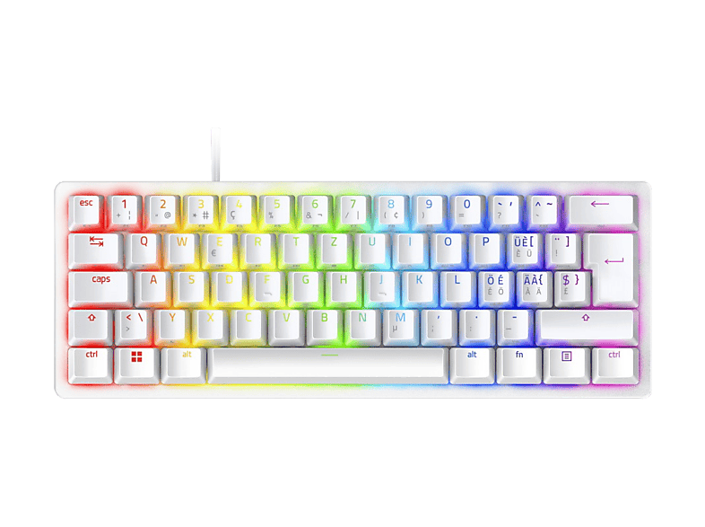 RAZER Razer Huntsman Mini (Purple Switch / CH), Gaming-Tastatur, Opto-Mechanical, Clicky Optical (Lila), Kabelgebunden, Mercury