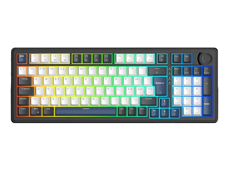 DELTACO DK490 (CH), Gaming-Tastatur, Mechanisch, Kabelgebunden, Schwarz
