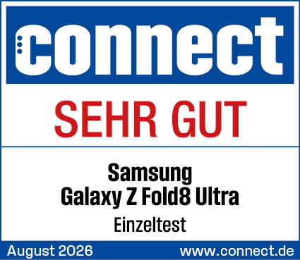 Connect Magazin Siegel: SEHR GUT, Samsung Galaxy Z Fold8 Ultra, August 2026.