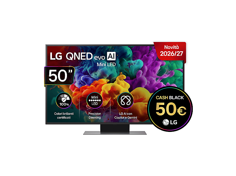 LG QNED MiniLED 50QNED87B6A TV MINI LED, SMART TV, 50 ", Mini Processore a8 AI 4K Gen3