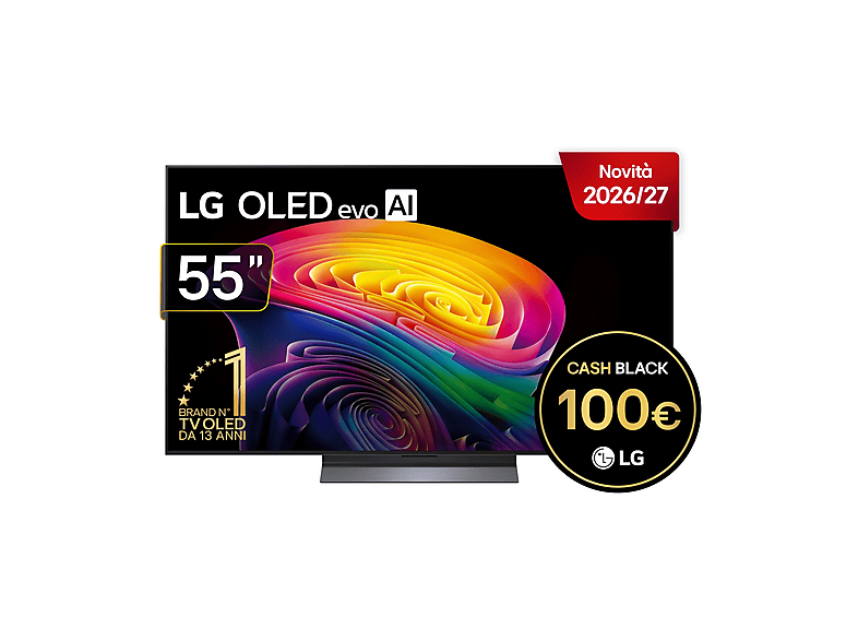 LG OLED evo AI C6 OLED55C65 TV OLED, SMART TV, 55 ", OLED, Processore a11 AI 4K Gen3, Charcoal Black, Classe F