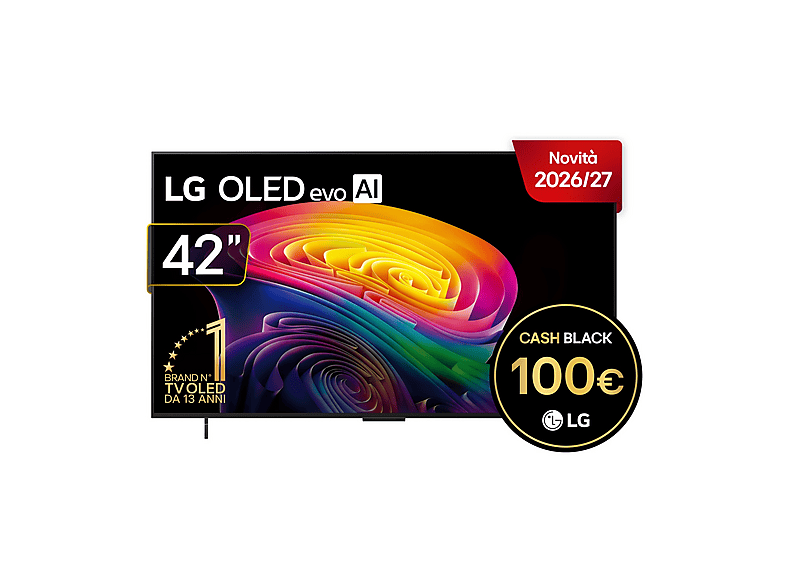 LG OLED evo AI C6 OLED42C65 TV OLED, SMART TV, 42 ", Processore a11 4K Gen3, Charcoal Black, Classe G