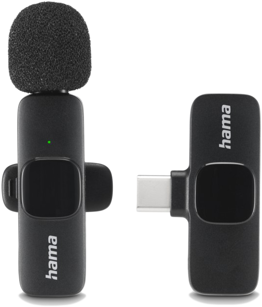 HAMA Smart Wireless vezeték nélküli csíptetős mikrofon mobiltelefonhoz, fekete (4680)