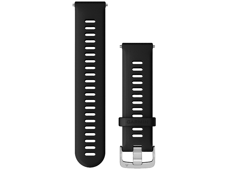 Bracelet de montre Garmin 22mm en silicone Quick Release Noir/Argent