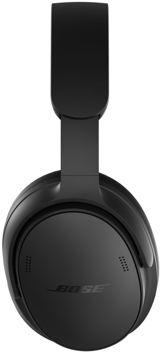 Fekete over-ear fejhallgató állítható fejpánttal, fehér háttér előtt.
