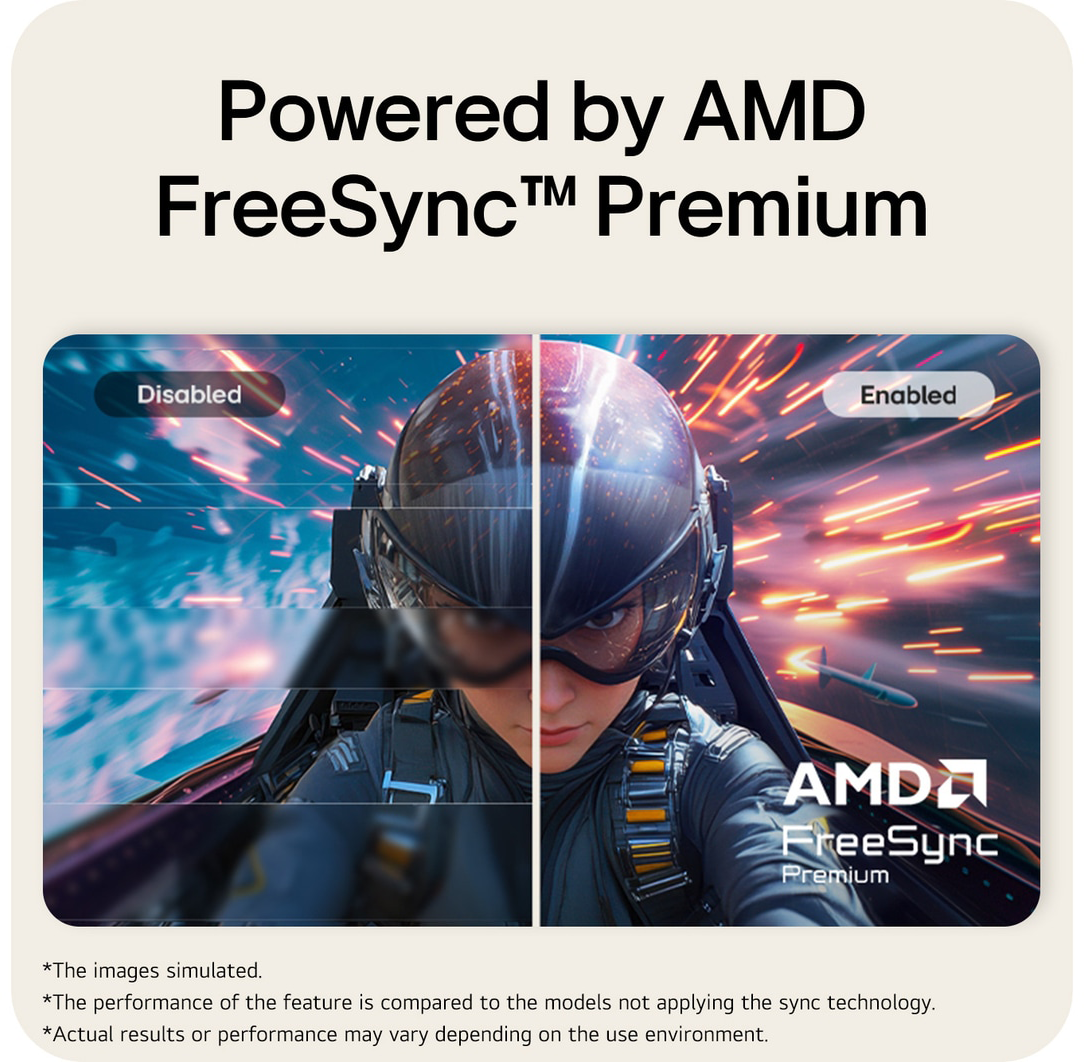 Képmegjelenítés összehasonlítása AMD FreeSync Premiummal és anélkül egy akciójátékban.
