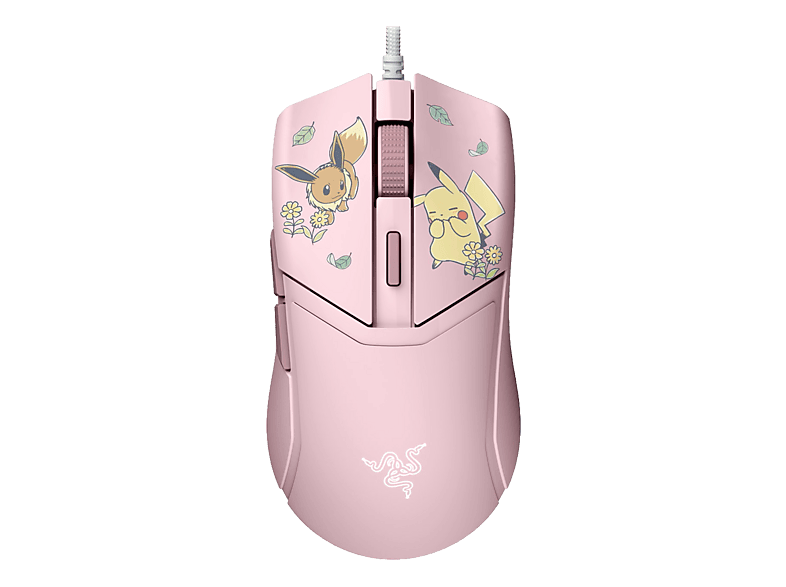 RAZER Cobra Pokémon Pikachu/Eevee Gaming‑Maus, Kabelgebunden, 8.500 DPI, Rosa