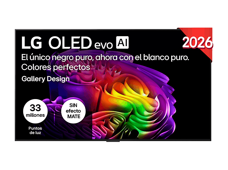 TV OLED 55" - LG OLED55G64LW, 4K, Procesador Inteligente α11 AI Processor 4K Gen3, Smart TV, DVB-T2 (H.265), Gallery Design, Negro
