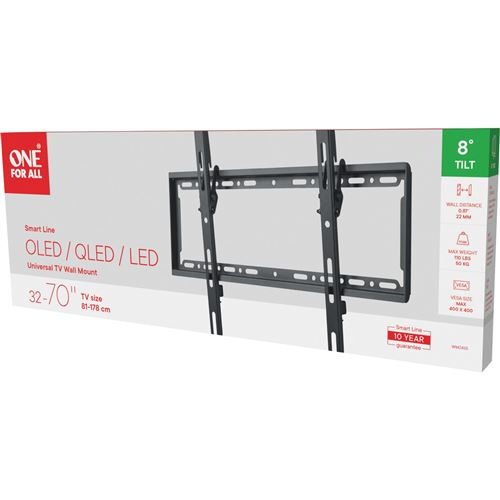 Embalaje de un soporte de pared universal One For All para televisores de 32 a 70 pulgadas.