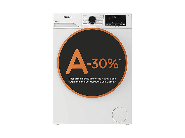 HOTPOINT HB 83 CARE IT LAVATRICE, Caricamento frontale, 8 kg, 11 programmi, Profondità 54,6 cm, Giri 1400 rpm, Bianco, Classe A