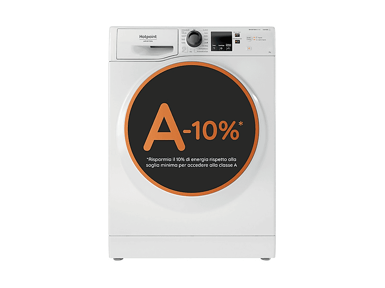 HOTPOINT NF827WK IT LAVATRICE, Caricamento frontale, 8 kg, 16 programmi, Profondità 60,5 cm, Giri 1200 rpm, Bianco, livello rumorosità centrifuga 76 dB(A), Classe A
