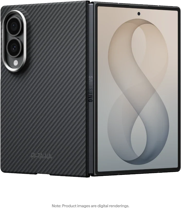 PITAKA Classic Ultra-Slim Case Samsung Galaxy Z Fold 8 telefontok, fekete-szürke (FBWFold8)