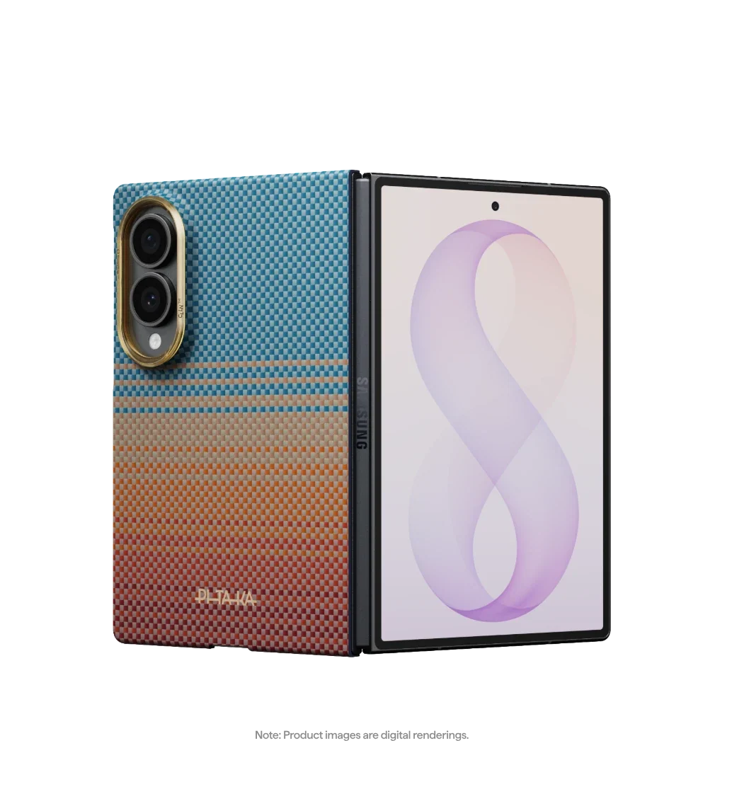 PITAKA Sunset 2.0 Ultra-Slim Case Samsung Galaxy Z Fold 8 telefontok, California Dream (FSWFold8)