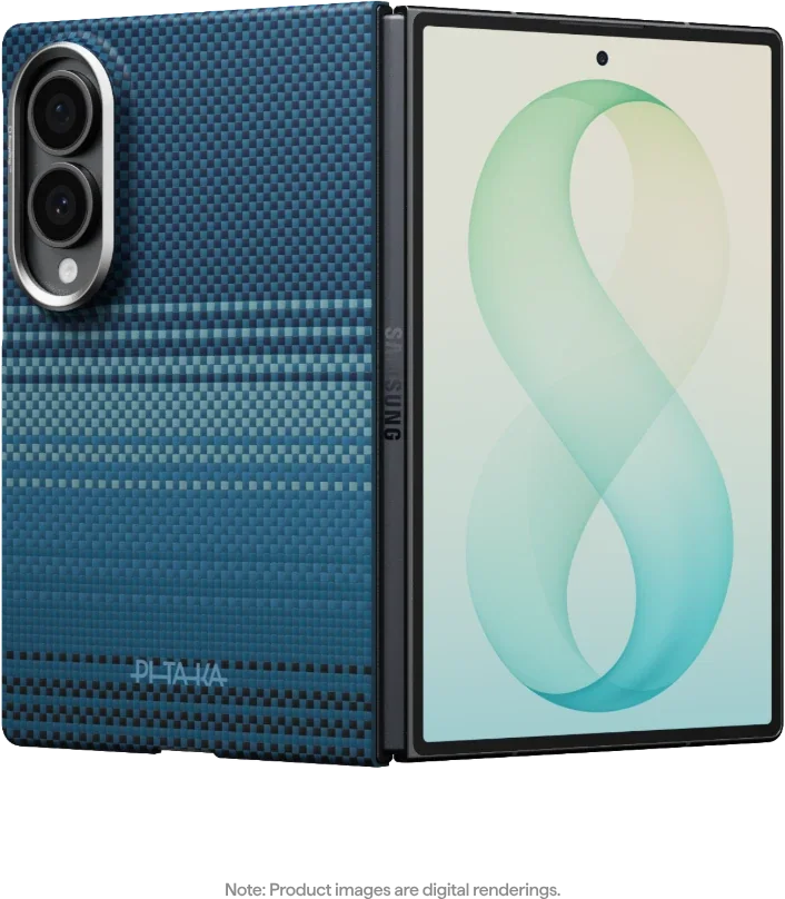 PITAKA Sunset Moonrise Ultra-Slim Case Samsung Galaxy Z Fold 8 telefontok, holdkelte (FMWFold8)