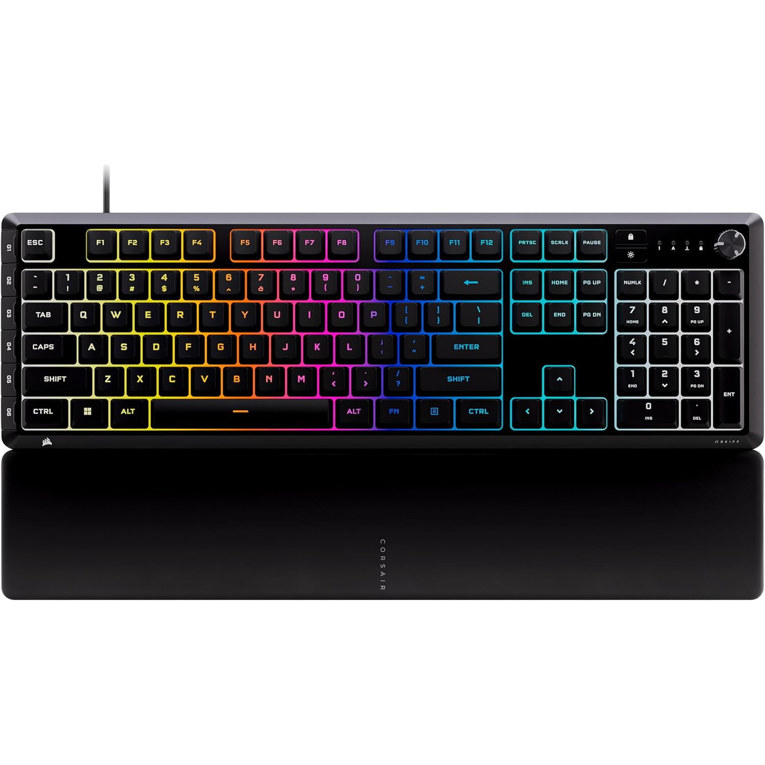 Corsair Skiff 100 Plus Rgb (us ) Bedraad Rubber Dome Gamingtoetsenbord Qwerty Zwart