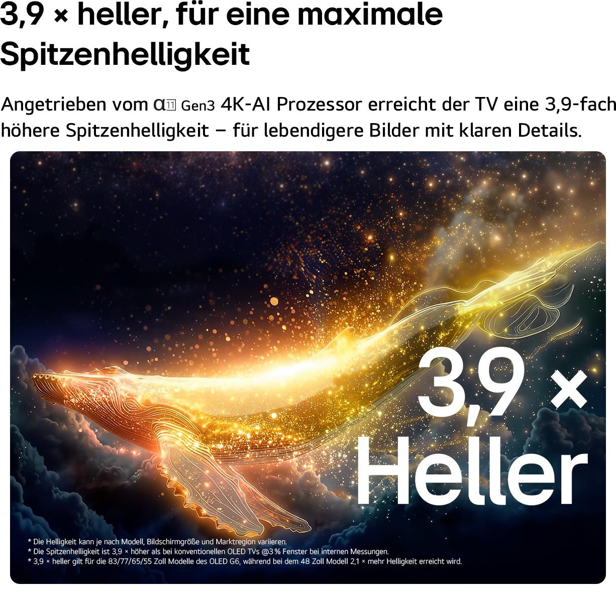 Ein goldener Wal schwimmt durch einen dunklen Nachthimmel mit Sternen, begleitet von deutschem Werbetext.