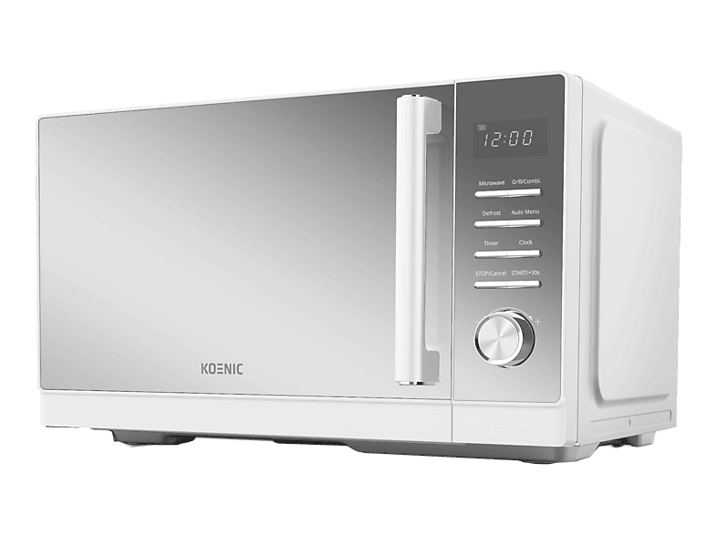 Kuchenka mikrofalowa z grillem KOENIC KMWG 2322-42 DW Biało-srebrny 23l 900/1000W Talerz Wyświetlacz LED 8 programów gotowania