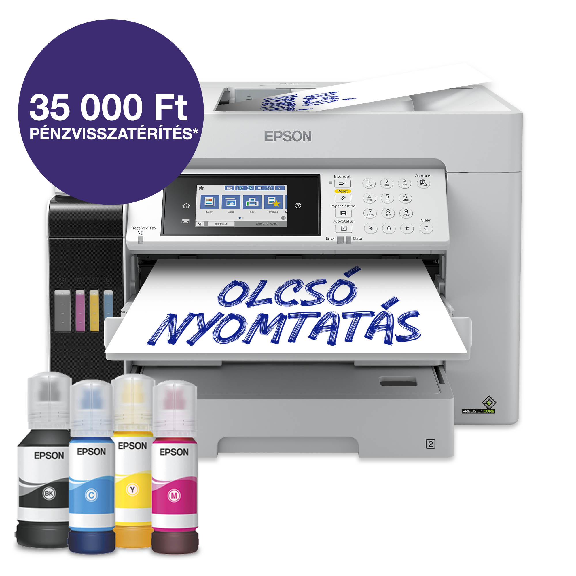 EPSON EcoTank L15180 A3 multifunkciós színes DUPLEX WiFi/LAN külső tintatartályos tintasugaras nyomtató (C11CH71406)