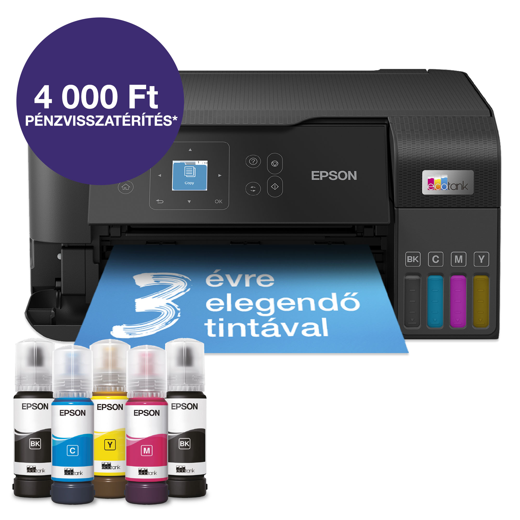 EPSON EcoTank L3560 multifunkciós színes Wifi külső tintatartályos tintasugaras nyomtató (C11CK58403)