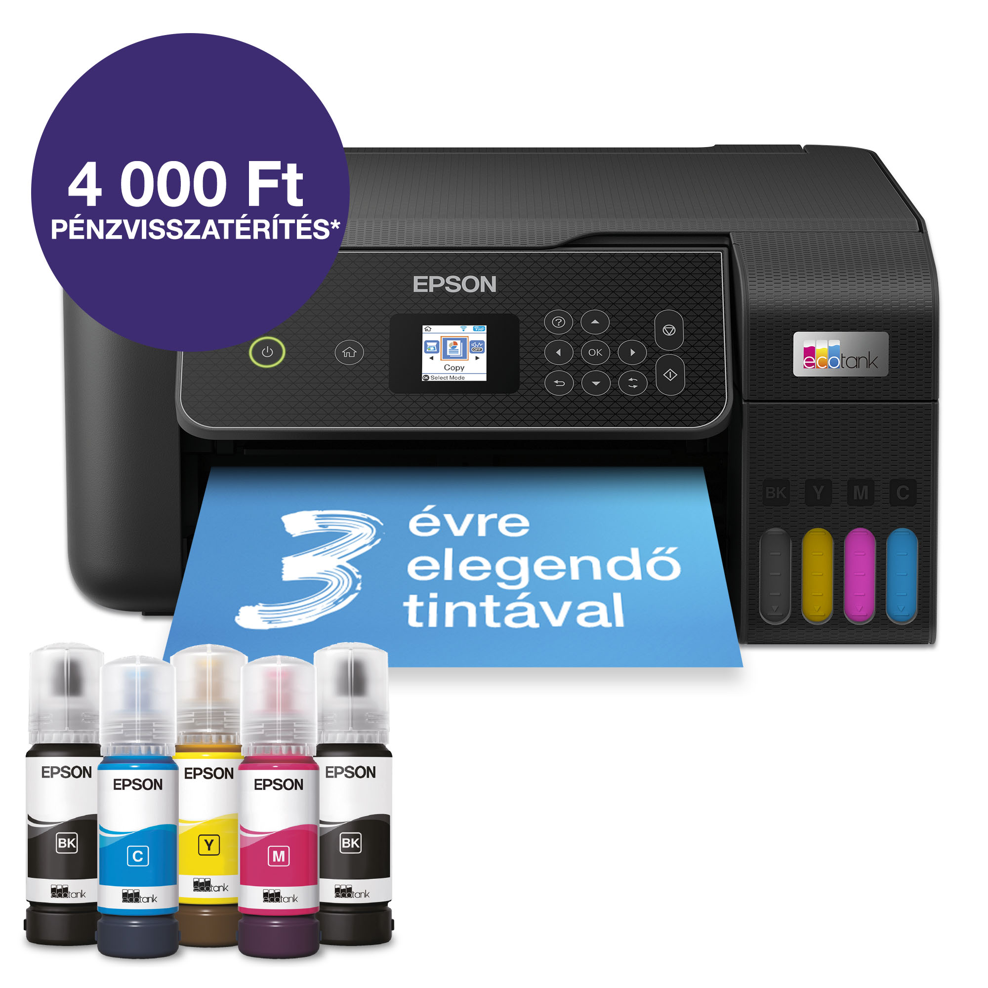 EPSON EcoTank L3280 multifunkciós színes Wifi külső tintatartályos tintasugaras nyomtató (C11CJ66426)