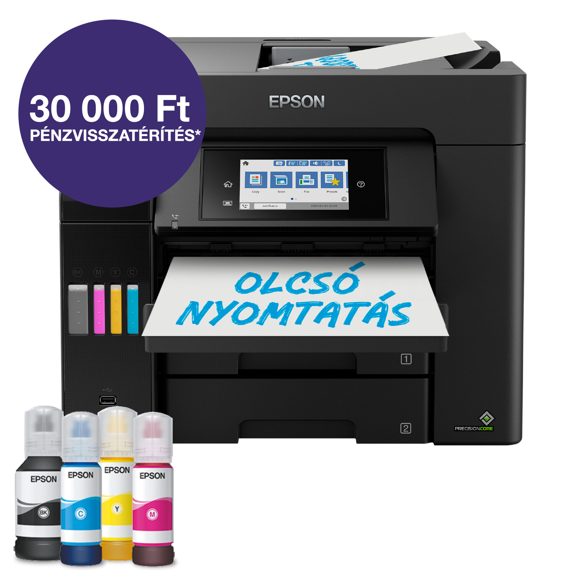 EPSON EcoTank L6570 multifunkciós színes DUPLEX Wifi/LAN külső tintatartályos tintasugaras nyomtató (C11CJ29402)