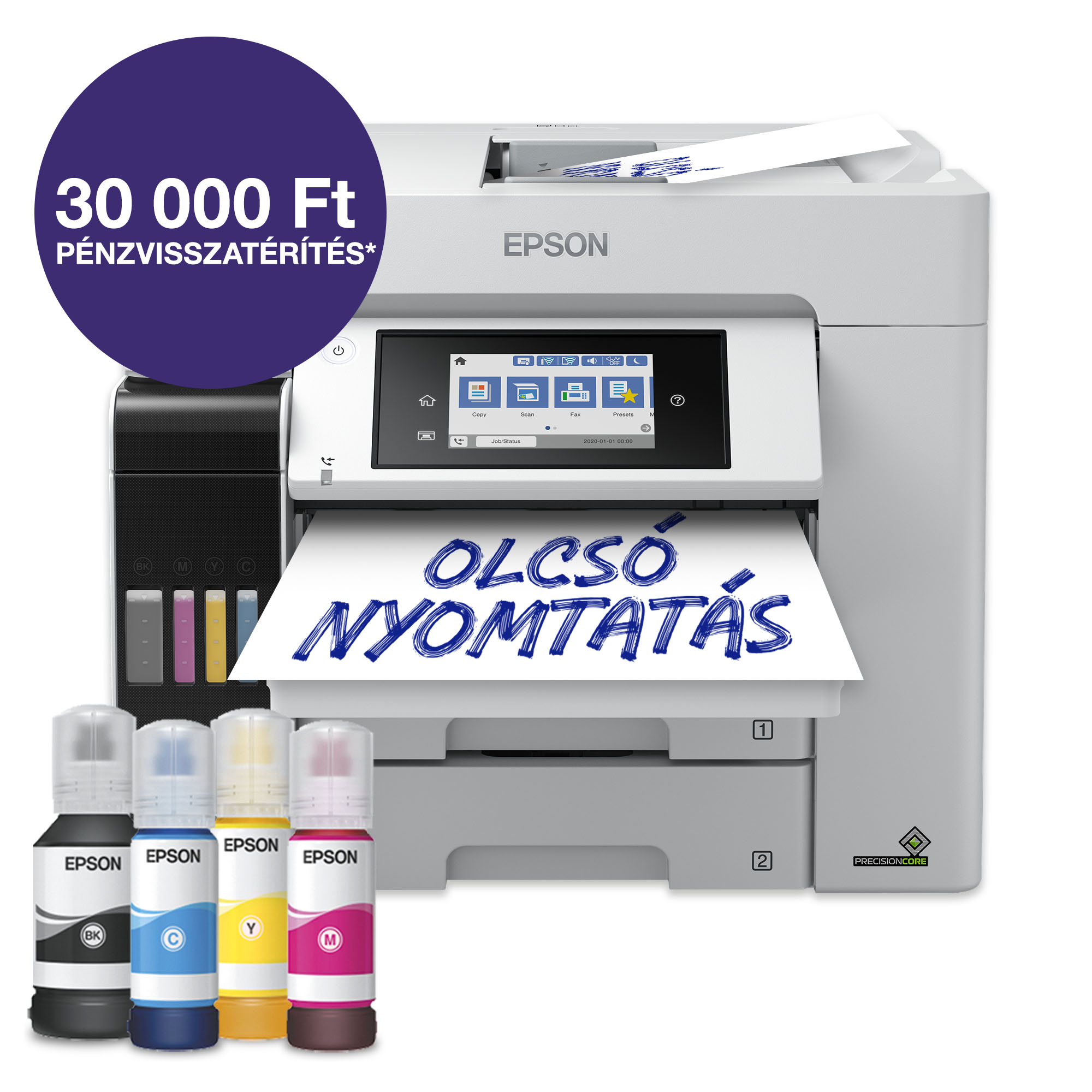 EPSON EcoTank L6580 multifunkciós színes DUPLEX Wifi/LAN külső tintatartályos tintasugaras nyomtató (C11CJ28402)