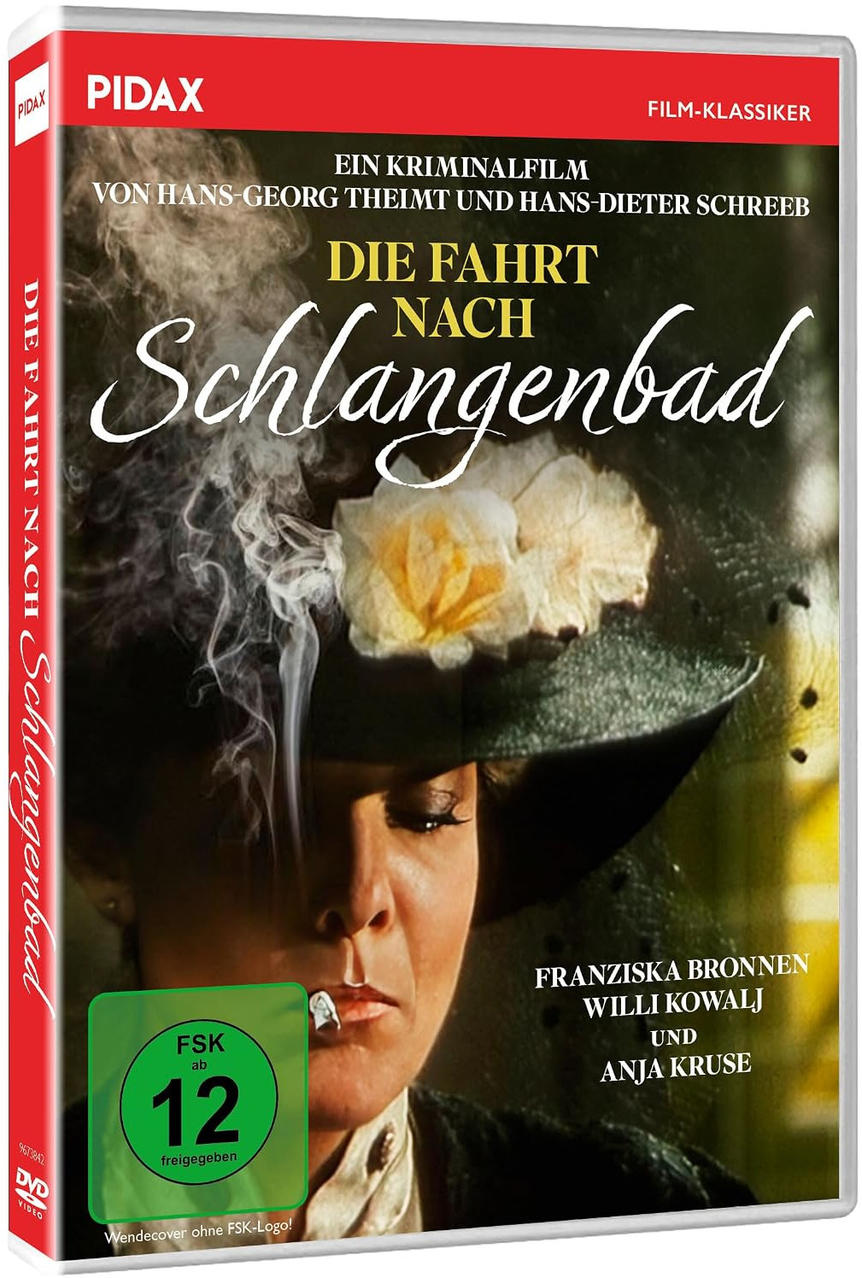 DVD-Cover des Films Die Fahrt nach Schlangenbad mit einer rauchenden Frau im Vordergrund.
