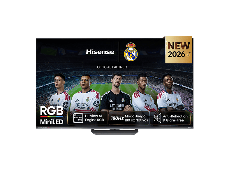 TV RGB Mini LED 75" - Hisense 75UR8S, UHD 4K, Hi-View AI Engine RGB, Modo Juego, Pantalla Antirreflejos, IMAX Enhanced, Dolby Vision IQ, Gris carbón