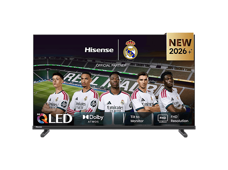 TV QLED 40" - Hisense 40A5S, Full-HD, Posición de monitor, Modo Juego, Deportes IA, Negro