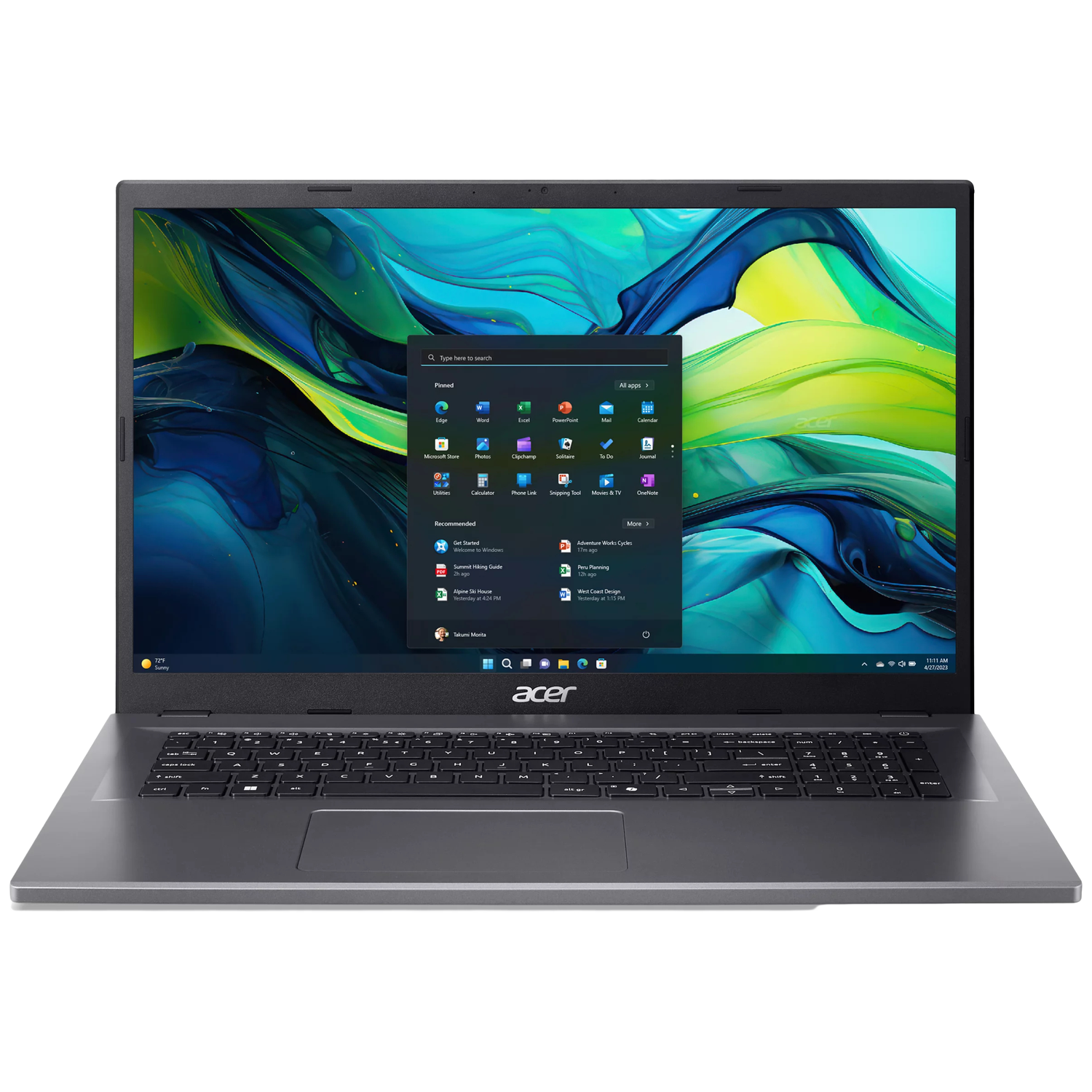 ACER Aspire 17 Pro A17-51M-5202 - 17.3 inch - Full HD - Intel Core 5 120U - 16 GB - 512 GB - Windows 11 Pro