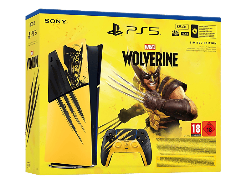 SONY PS PlayStation®5 Digital Edition – Marvel's Wolverine Battle Yellow Limited Bundle Spielekonsole