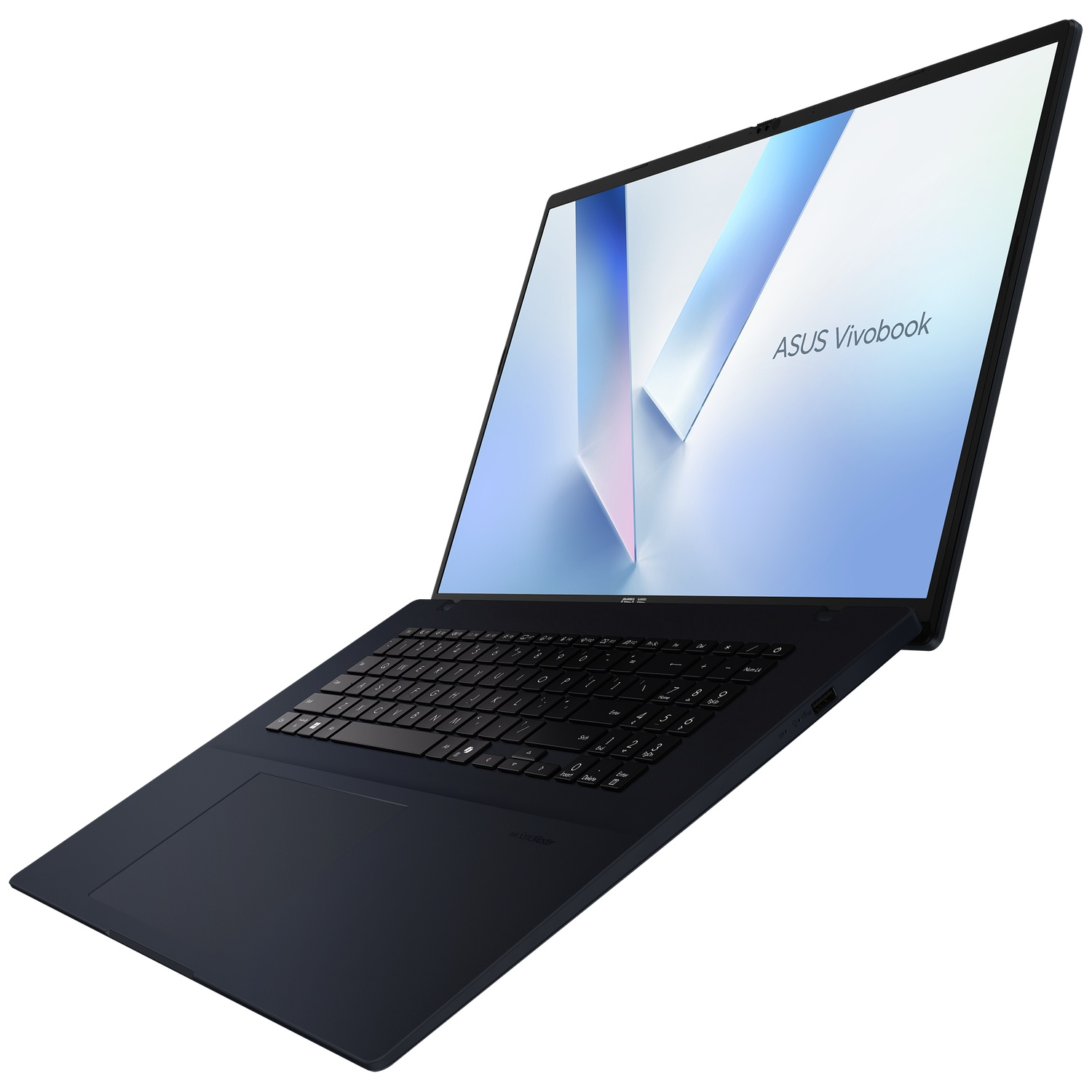 Un ordinateur portable ASUS Vivobook bleu sur fond clair.