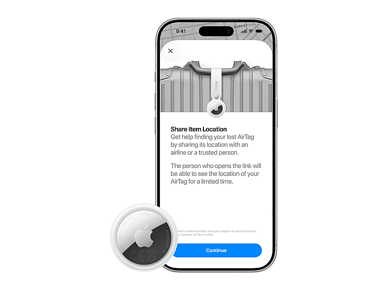 Apple AirTag (2. Gen.), Weiß/Silber, Tracker — Foto 5 von 5