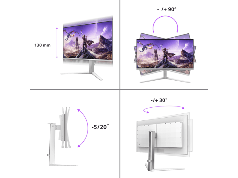 PHILIPS 32M2N6901A/00 31,5 Zoll Monitor, UHD 4K, 0,03 ms Reaktionszeit, 165 Hz, Weiß — Foto 2 von 3