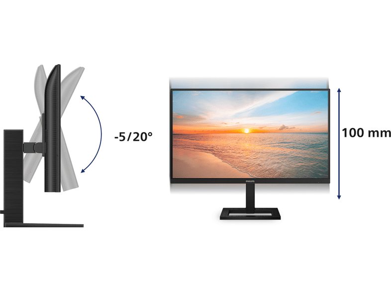 PHILIPS 27E1N1880AE/00 27 Zoll Monitor, UHD 4K, 4 ms Reaktionszeit, 350 cd/m², 60 Hz, Schwarz — Foto 2 von 5
