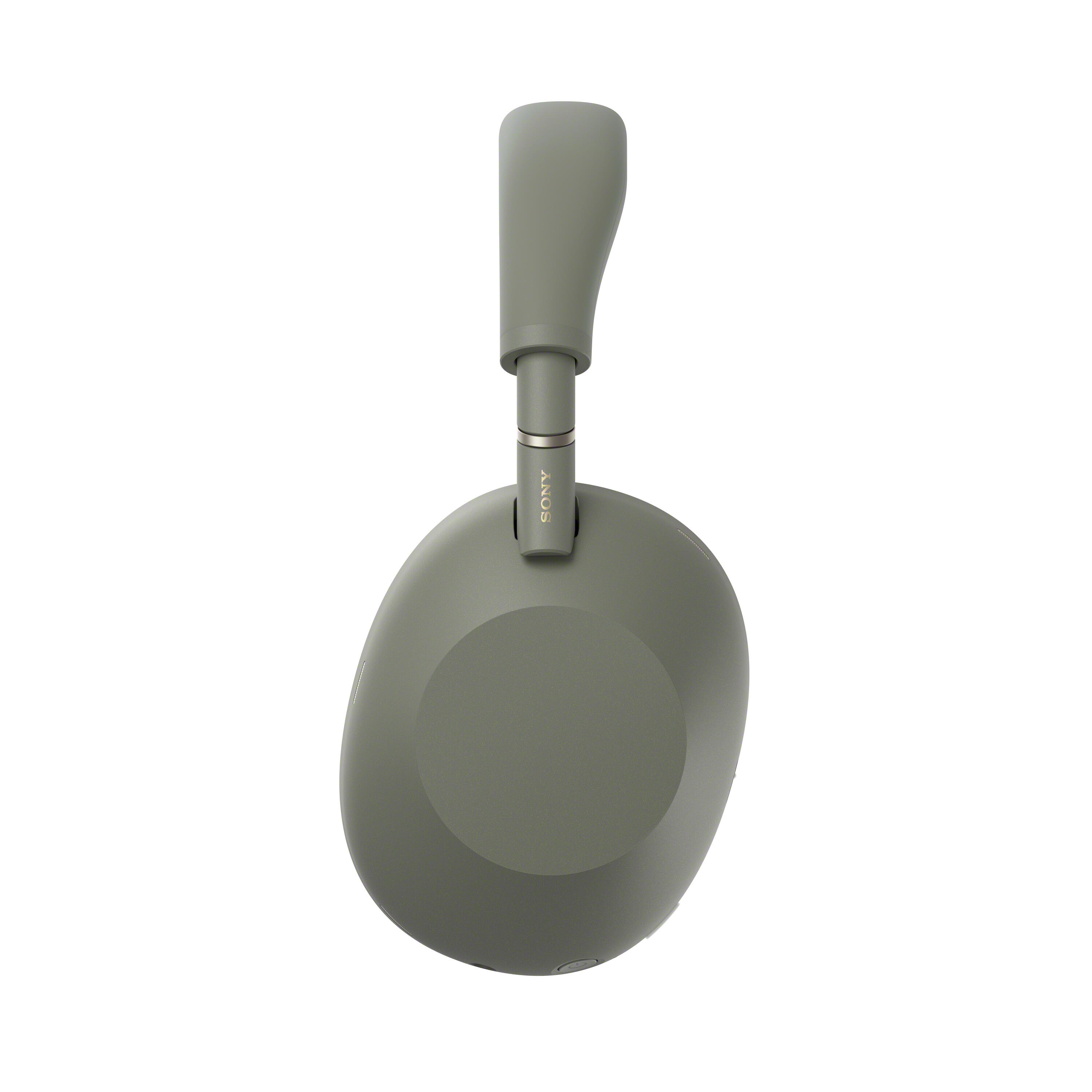 Auriculares grises de Sony sobre fondo blanco.